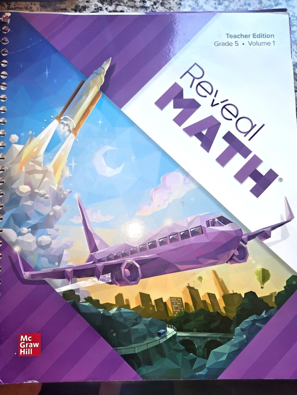 McGraw Hill Reveal Math Teacher Edition - Purple and White Grade 5 Volume 1